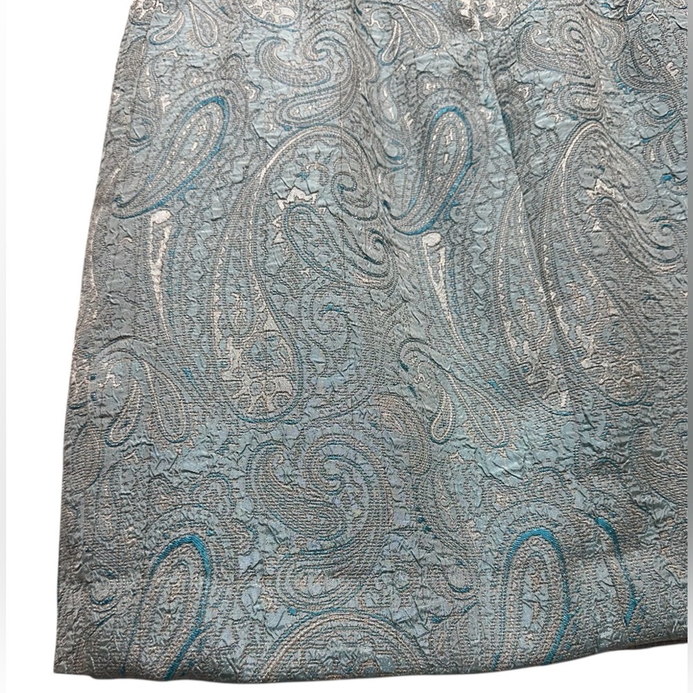 Vintage Nipon Boutique Blue Paisley Pencil Skirt Lined Women’s Sz 6 shimmery - Picture 5 of 8